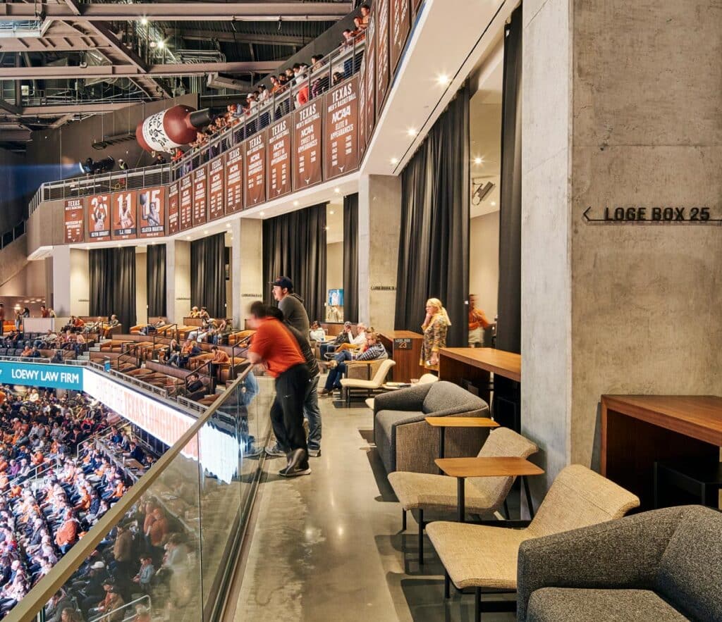 Commercial grade furniture for the Moody Center in Austin, TX