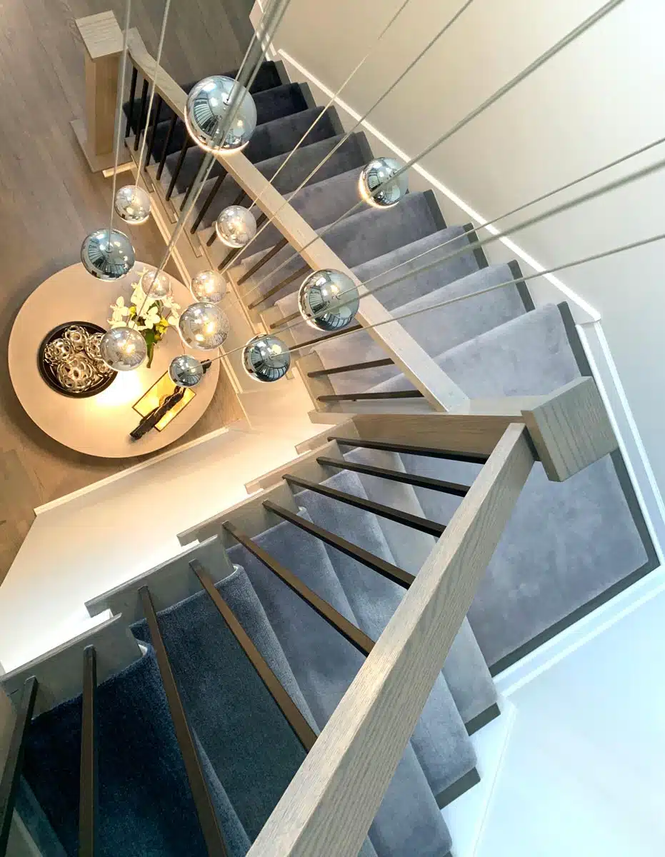 Grey ombre stair runner by Jamie Stern Carpets