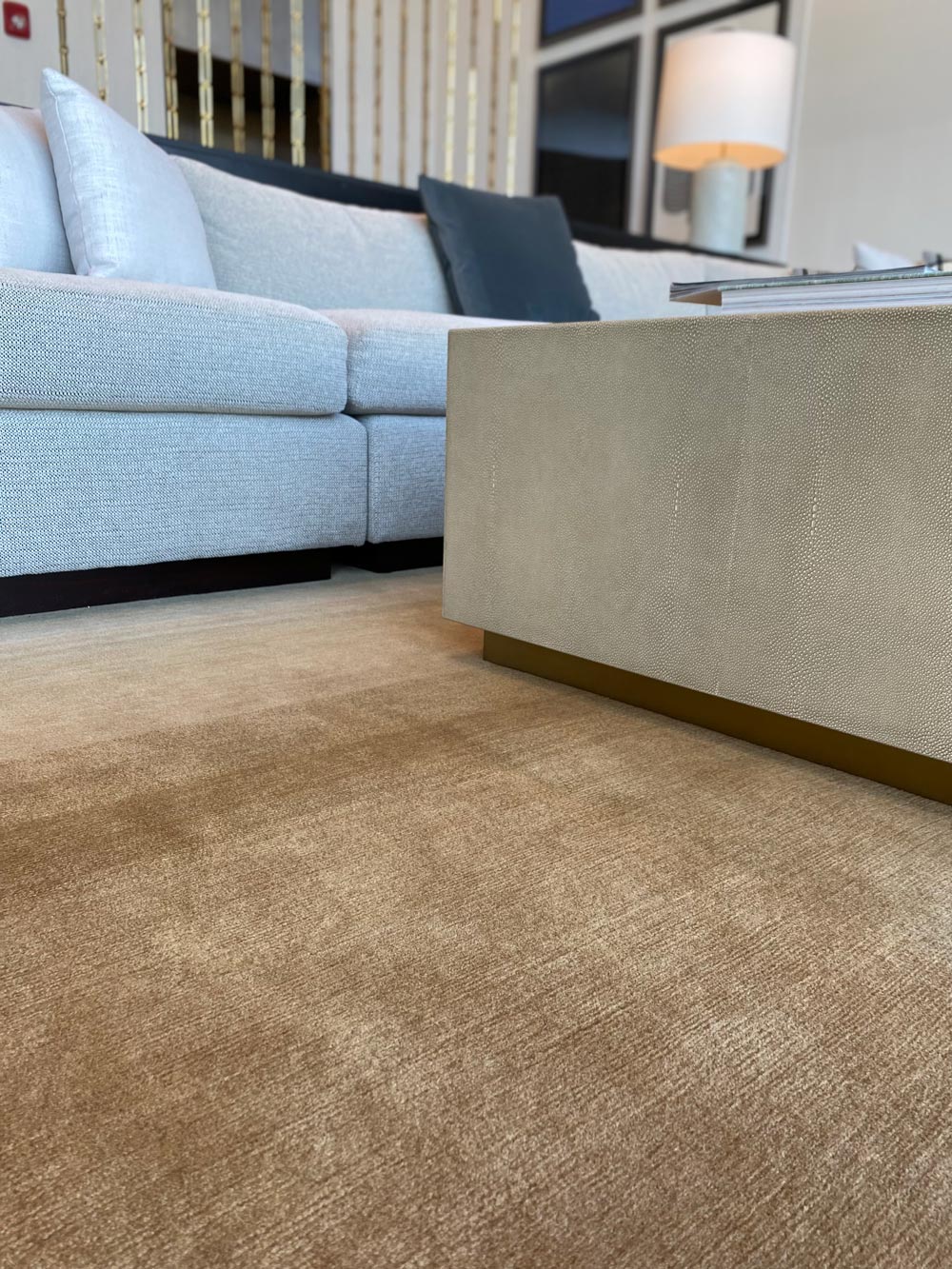 Brown ombre area rug by Jamie Stern Carpets