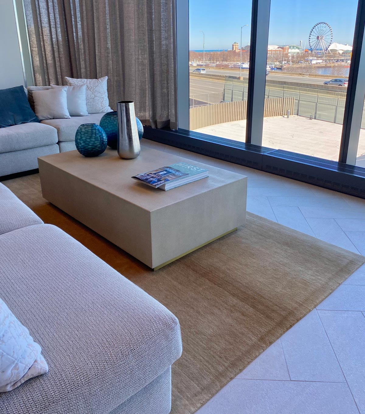 Brown ombre area rug by Jamie Stern Carpets