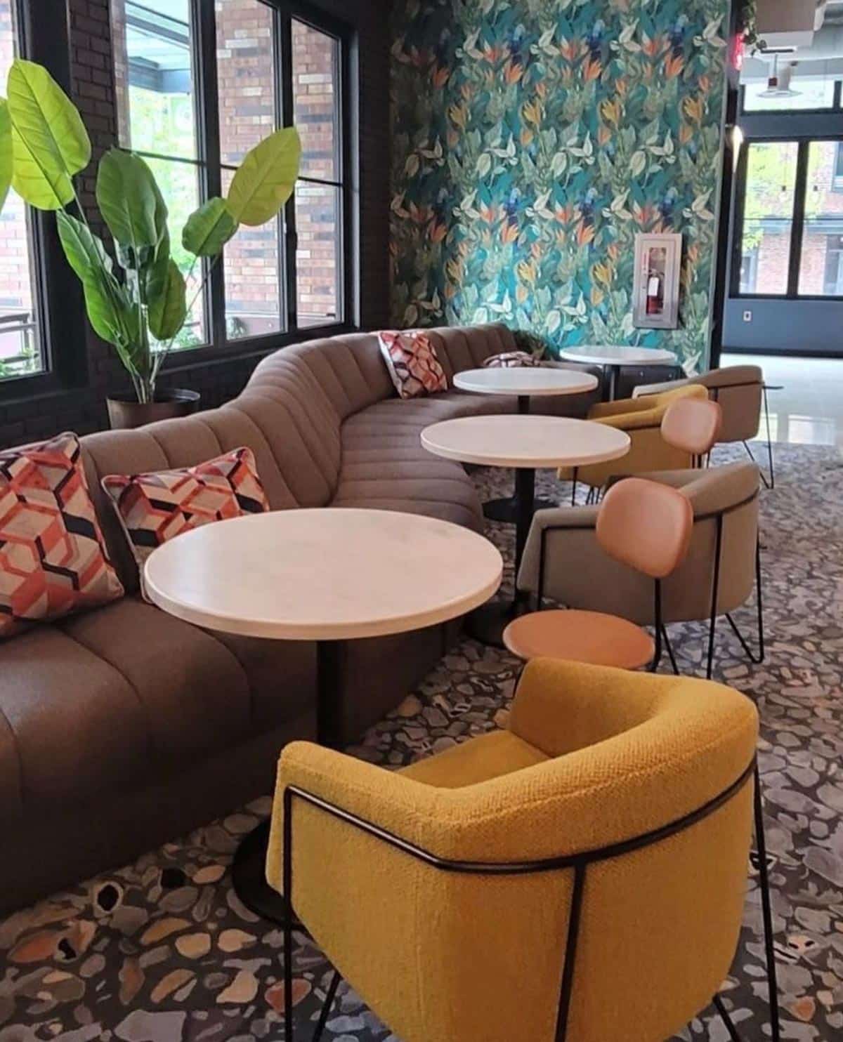 Astra Hotel carpet and furniture by Jamie Stern