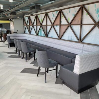 Astra Hotel carpet and furniture by Jamie Stern
