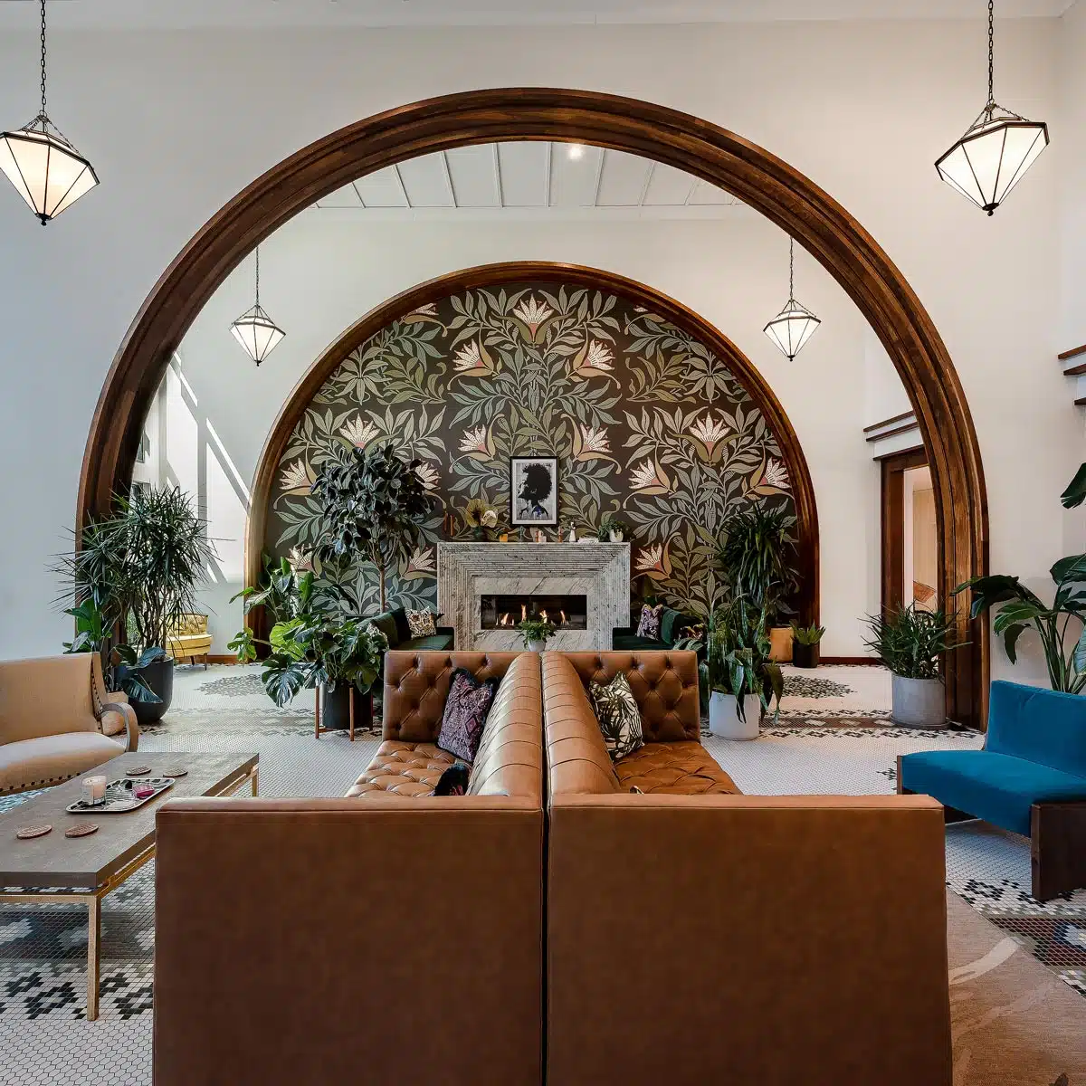 Faux leather sofa by Jamie Stern Furniture