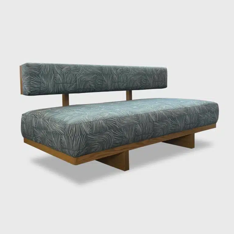 Kyra Bench from Jamie Stern with exposed wood detailing
