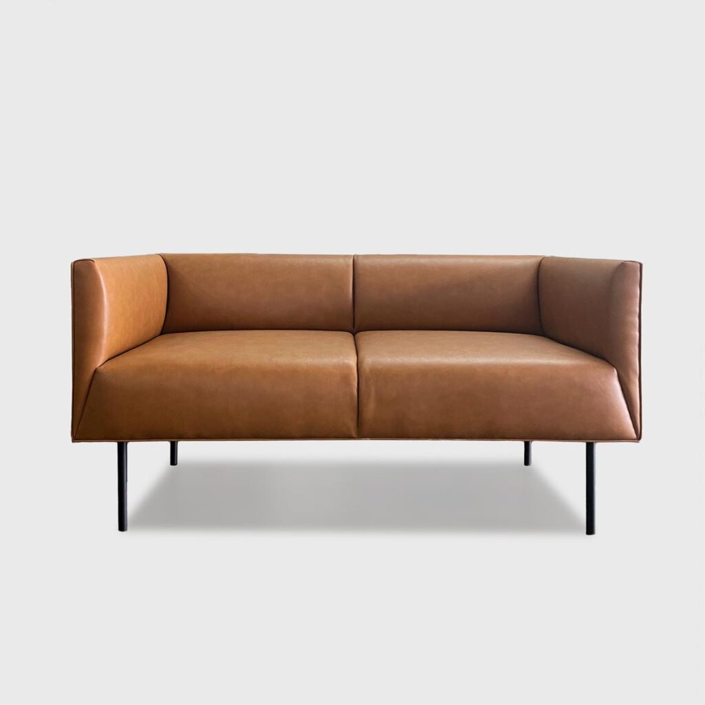 Two-Seater with Round Metal Legs