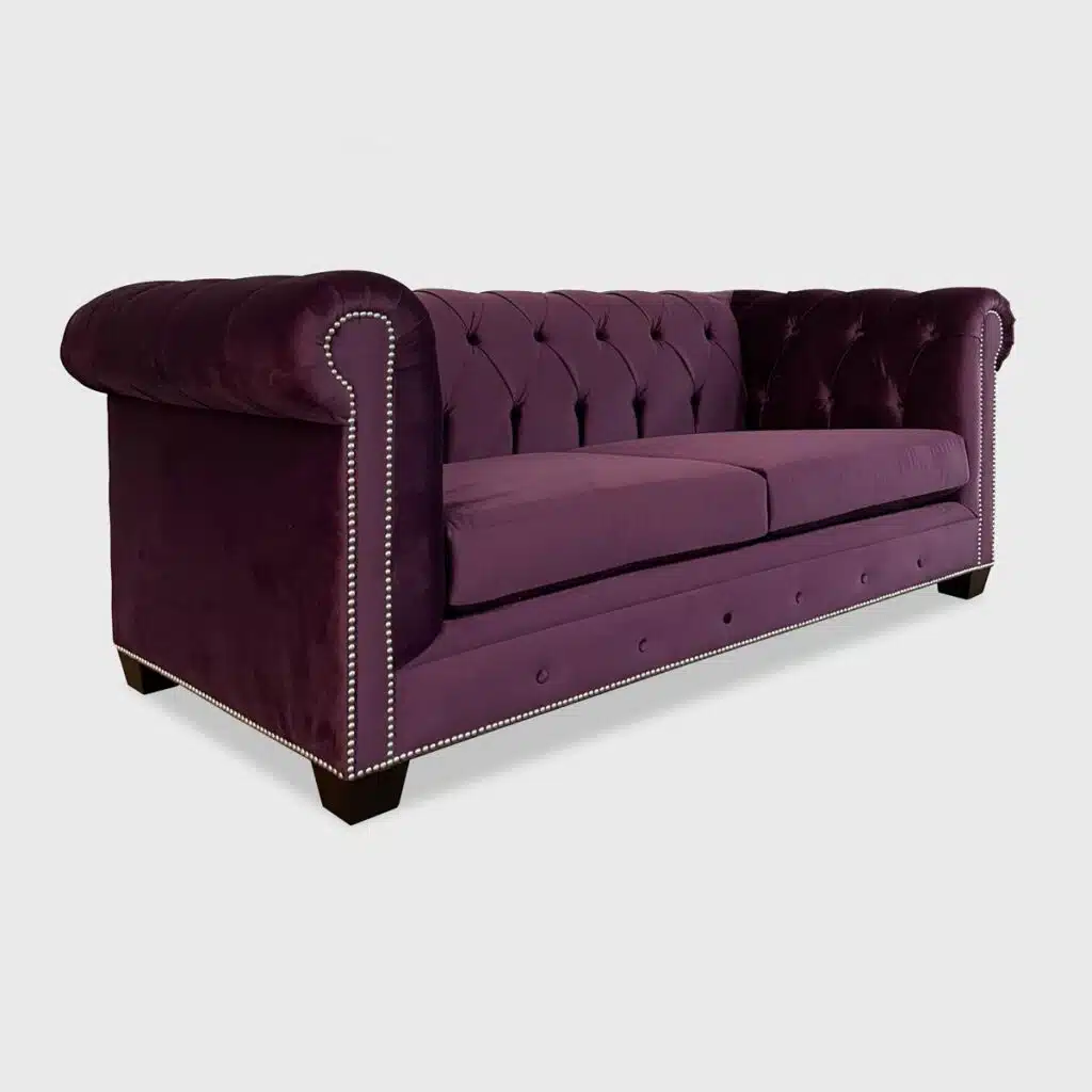 Velvet Upholstered with Button Tufted Front Panel