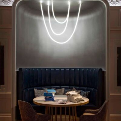 Quality custom banquettes made by Jamie Stern for the Algonquin Hotel