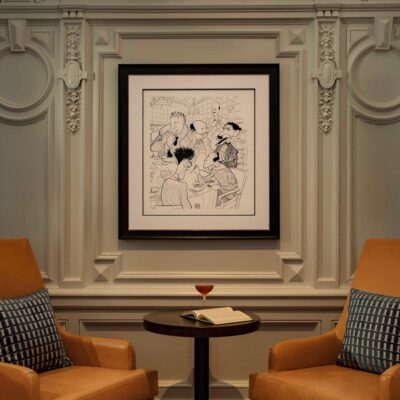 Quality custom banquettes made by Jamie Stern for the Algonquin Hotel
