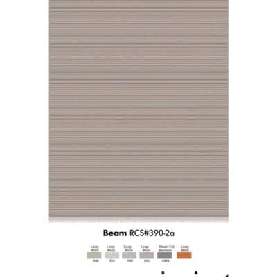 Beam is an orange and grey striped rug by Moshari Studio for Jamie Stern