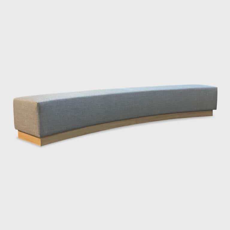 The Patricia Bench’s slight curve and precise upholstery combine to create a piece of furniture which is both modest yet boasts a great deal of character.