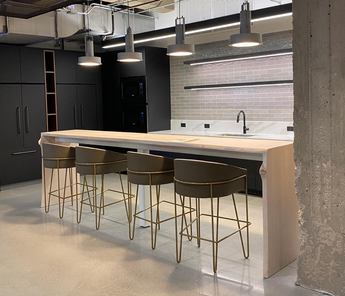 Old Post Office Float Barstools by Jamie Stern Furniture