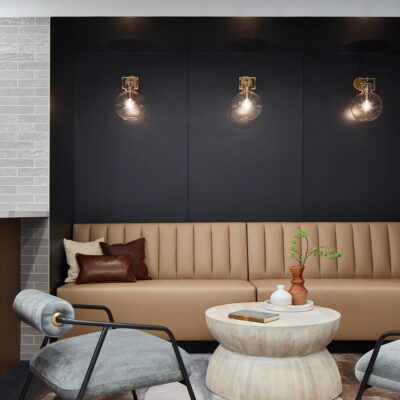 Old Post Office custom Austin banquette by Jamie Stern Furniture