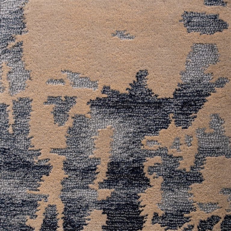 Haphazard organic rug by Jamie Stern