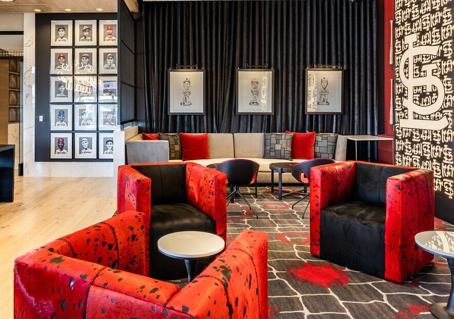Custom acid washed hair on hide leather for one Cardinal Way Hotel