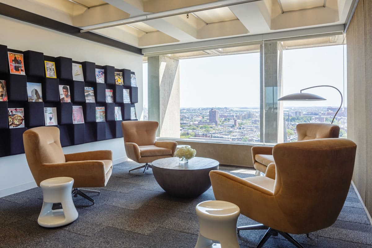 Chappie Swivel Chairs by Jamie Stern in the Christian Science Tower Boston