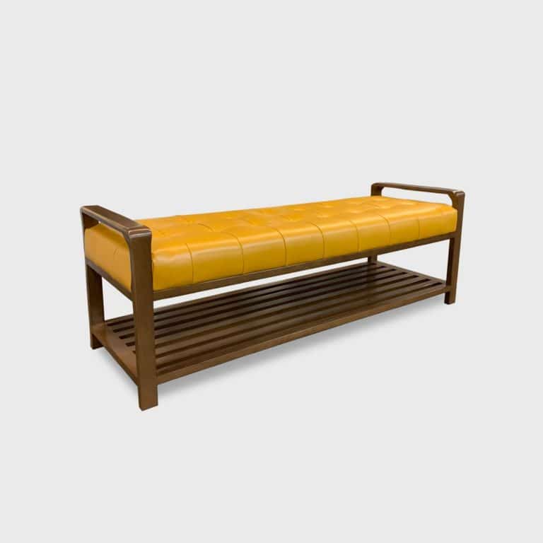 Shepard Bench in Barcelona Sunflower Leather