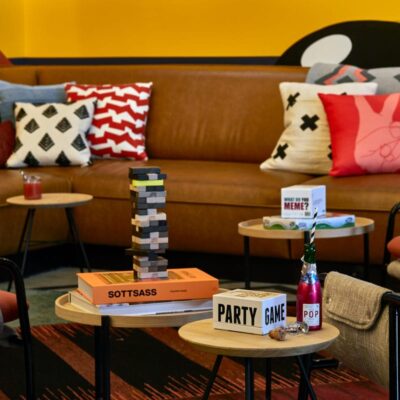 Moxy Hotel in Atlanta with custom Jamie Stern area rugs