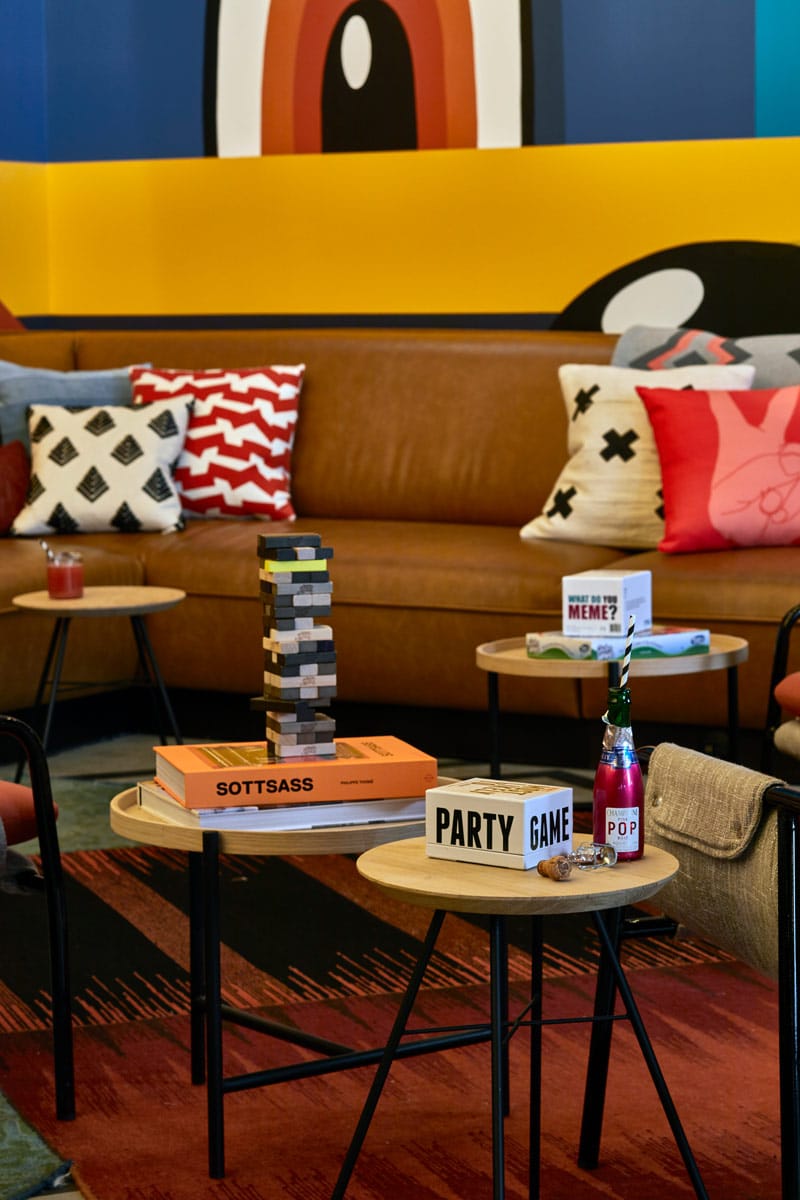 Moxy Hotel in Atlanta with custom Jamie Stern area rugs