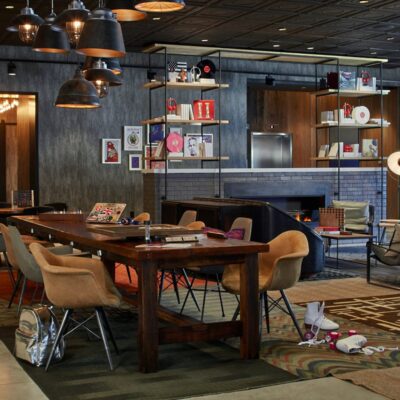 Moxy Hotel in Atlanta with custom Jamie Stern area rugs