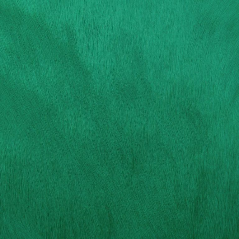 bright green hair on hide leather