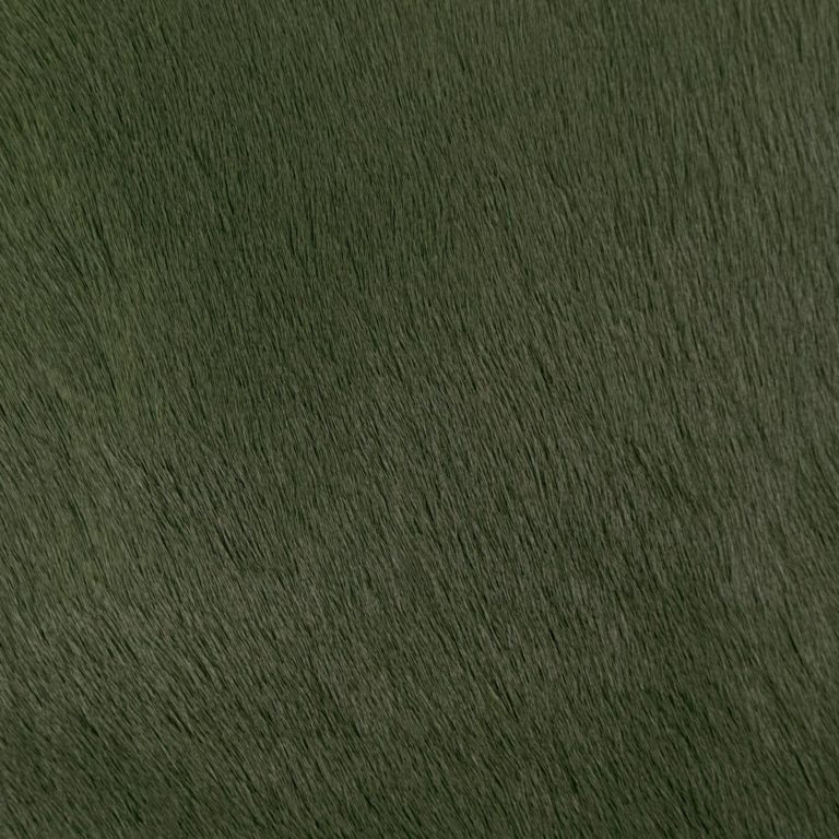 grey green hair on hide leather
