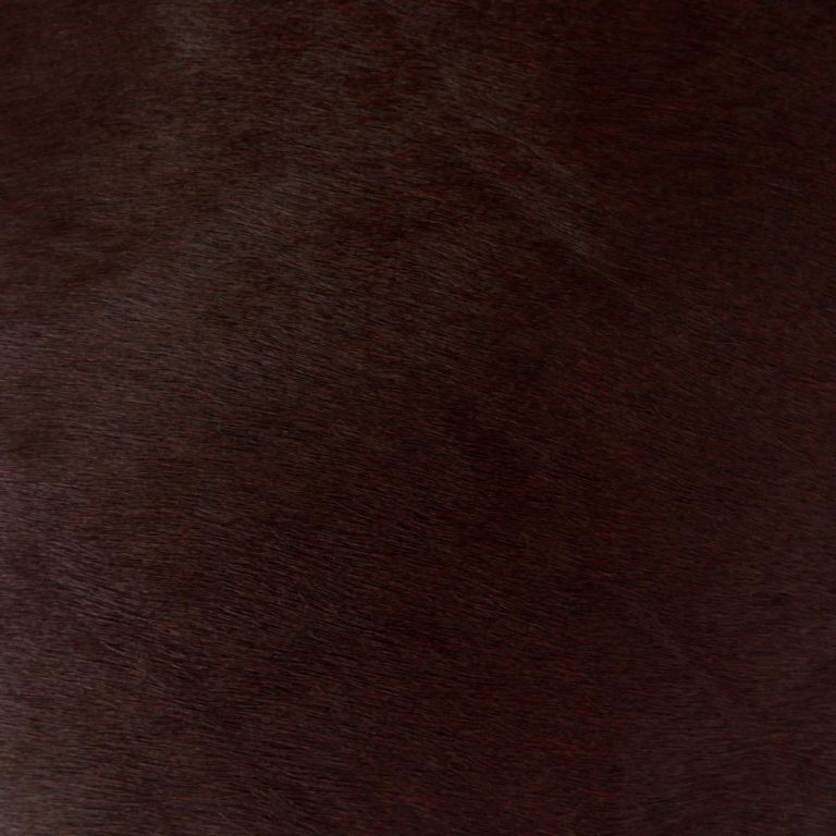 dark red hair on hide leather