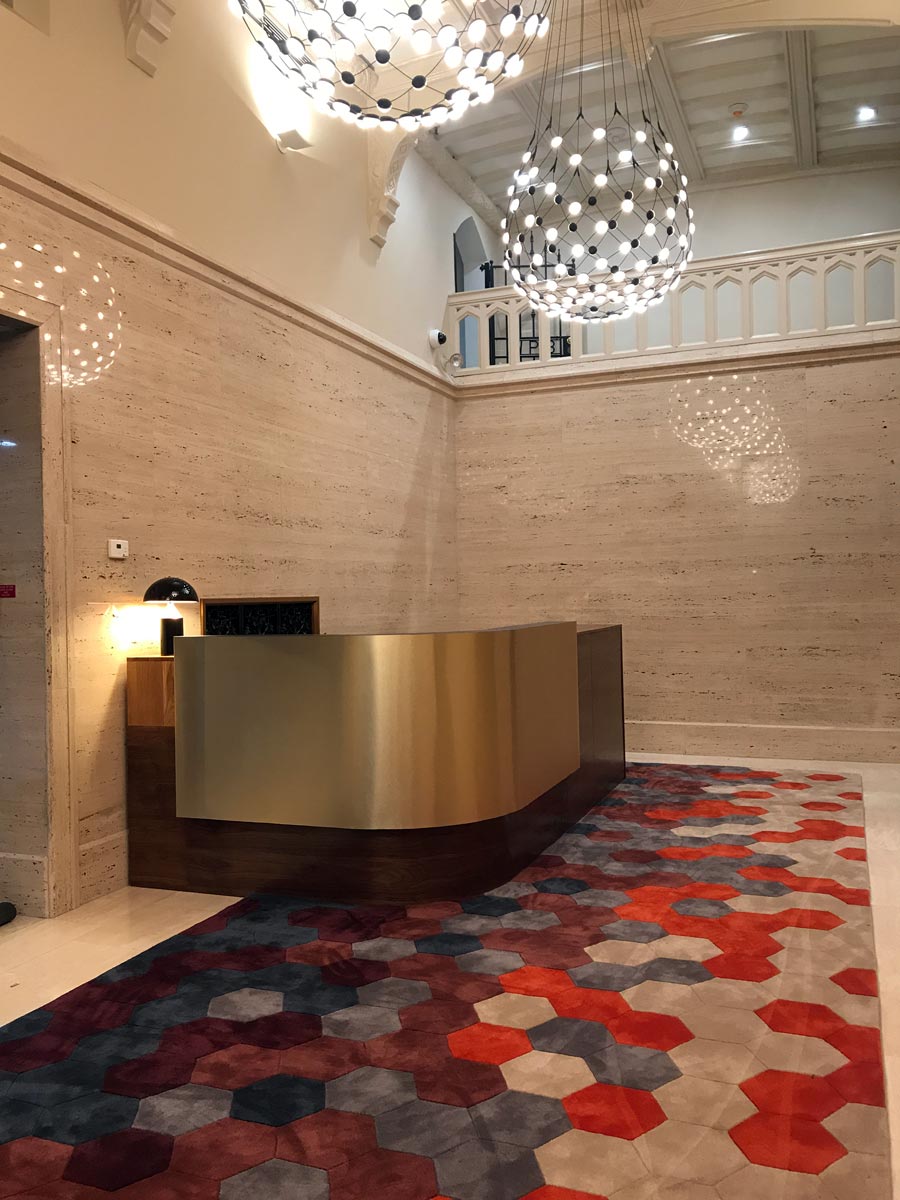 Custom rug for office building lobby