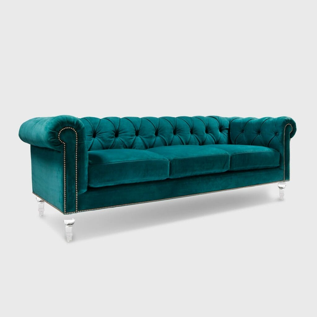 Upholstered in
Lickety Split Nubuck Leather