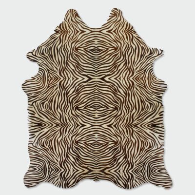 Zebra Lips Hair on Hide Brown Rug