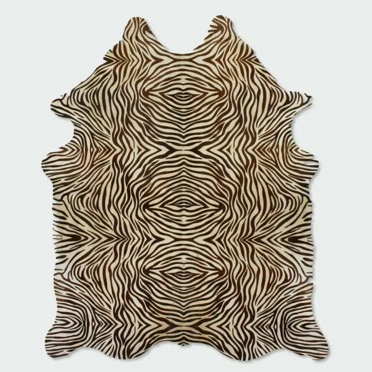 Zebra Lips Hair on Hide Brown Rug
