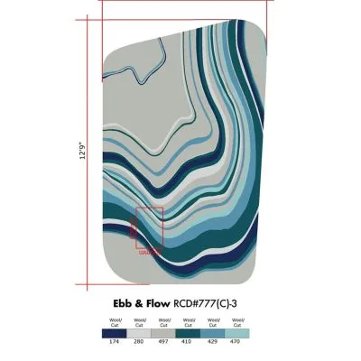 Ebb & Flow is a large wavy rug design by Jamie Stern Carpets