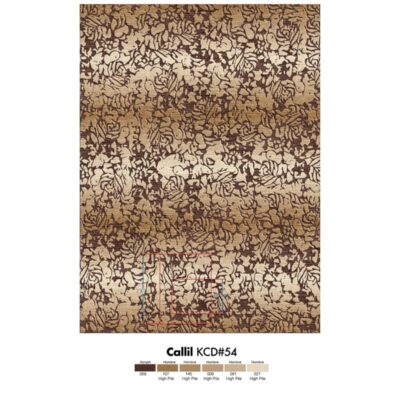 Callil is a hand-knotted beige and brown floral print rug. Made from 100% New Zealand wool.